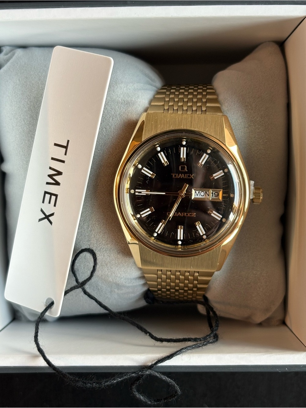 Q Timex Falcon Eye 1979 Reissue - Gold Tone / Black Dial - NIB